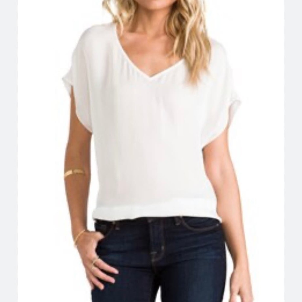 Joie white cotton flowy blouse